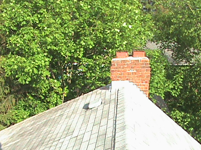 Chimney on roof in Toronto.