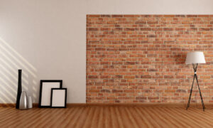 Brick wall in living room