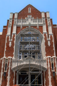 Careful Cleaning of Historic Brick Building