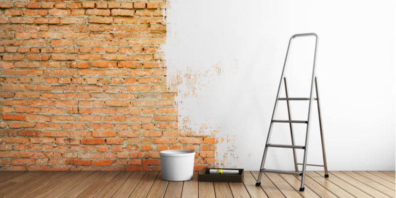 Painting on sale interior brick